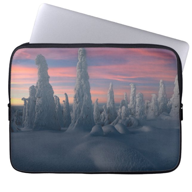Ice & Snow | Snow Covered Trees, Lapland, Finland Laptop Sleeve (Front)