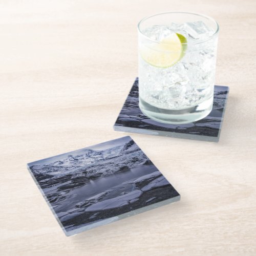 Ice  Snow  Slheimajkull Glacier Iceland Glass Coaster