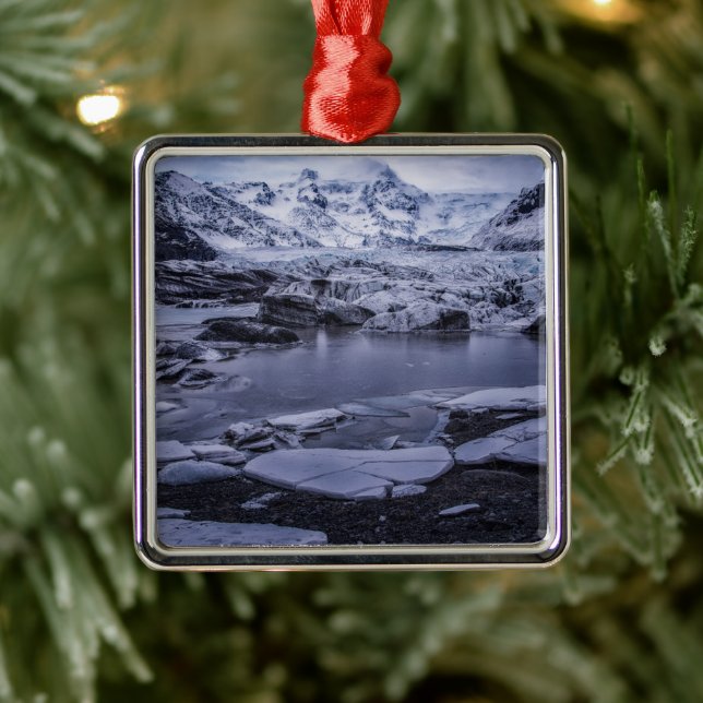 Ice & Snow | Sólheimajökull Glacier, Iceland Metal Ornament (Tree)