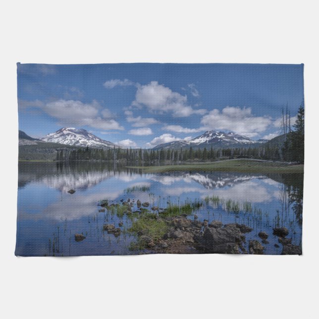 Ice & Snow | Sparks Lake, Oregon Kitchen Towel (Horizontal)
