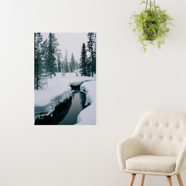 Ice & Snow | Stream in a Snowy Winter Landscape Foam Board (In Situ (Wall))