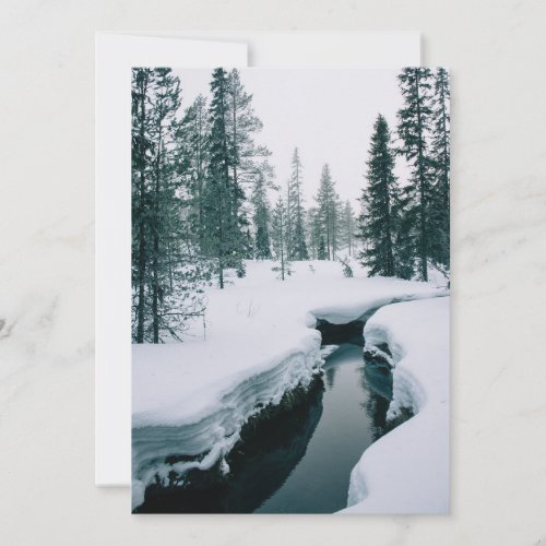 Ice  Snow  Stream in a Snowy Winter Landscape Thank You Card