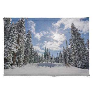 Ice & Snow Sunrise Winter Snow Alberta, Canada Cloth Placemat