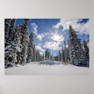 Ice & Snow Sunrise Winter Snow Alberta, Canada Poster