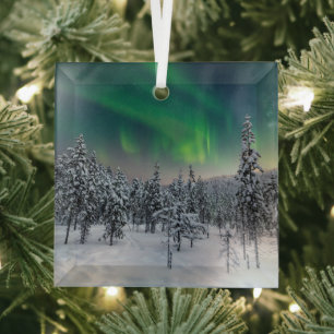 Ice & Snow Winter Landscape, Finland Glass Ornament