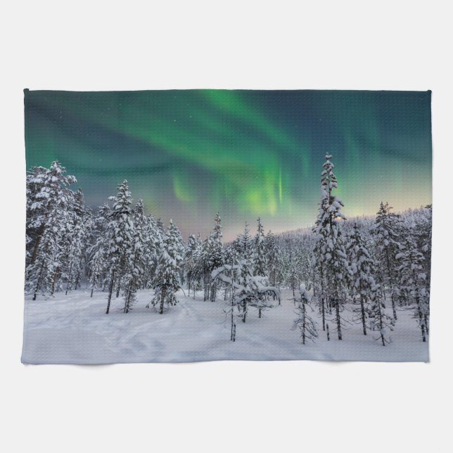 Ice & Snow | Winter Landscape, Finland Kitchen Towel (Horizontal)