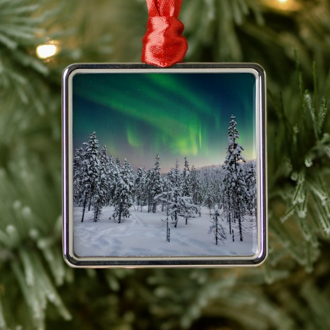 Ice & Snow | Winter Landscape, Finland Metal Ornament (Tree)
