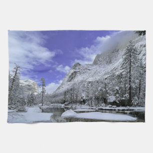 Ice & Snow Yosemite National Park Kitchen Towel