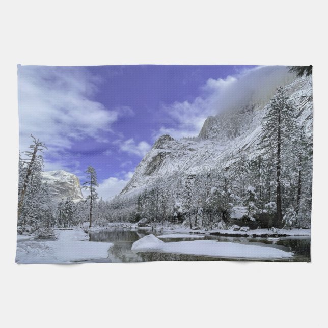 Ice & Snow | Yosemite National Park Kitchen Towel (Horizontal)