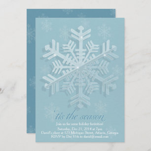 Ice Snowflake Holiday Party Invitation