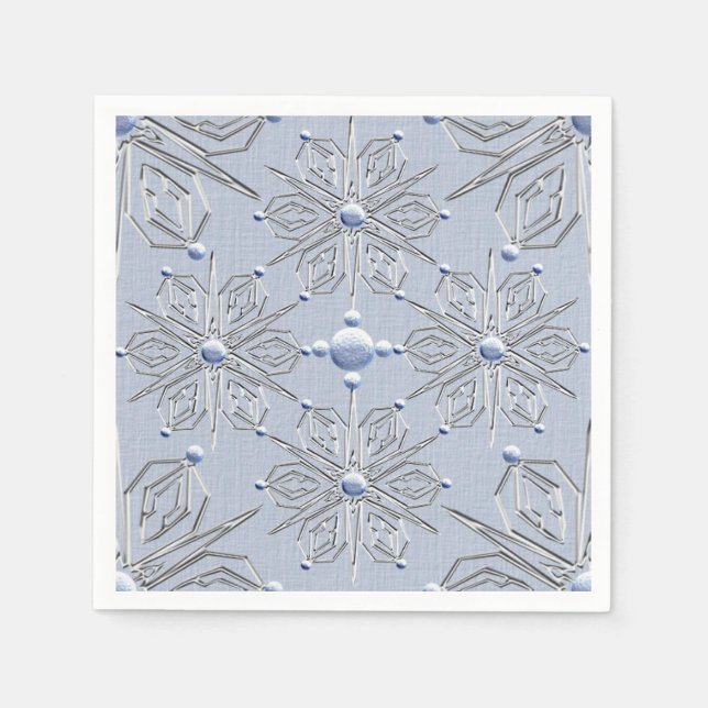Ice Snowflakes Christmas Napkins (Front)