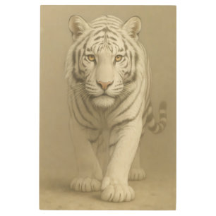 Ice Spirit White Tiger – Mystic Guardian of Calm P Metal Print