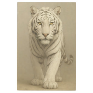 Ice Spirit White Tiger – Mystic Guardian of Calm P Metal Print