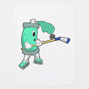 Ice spray at Ice hockey with Ice hockey stick Baby Blanket