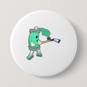 Ice spray at Ice hockey with Ice hockey stick Button