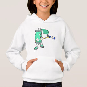 Ice spray at Ice hockey with Ice hockey stick Hoodie