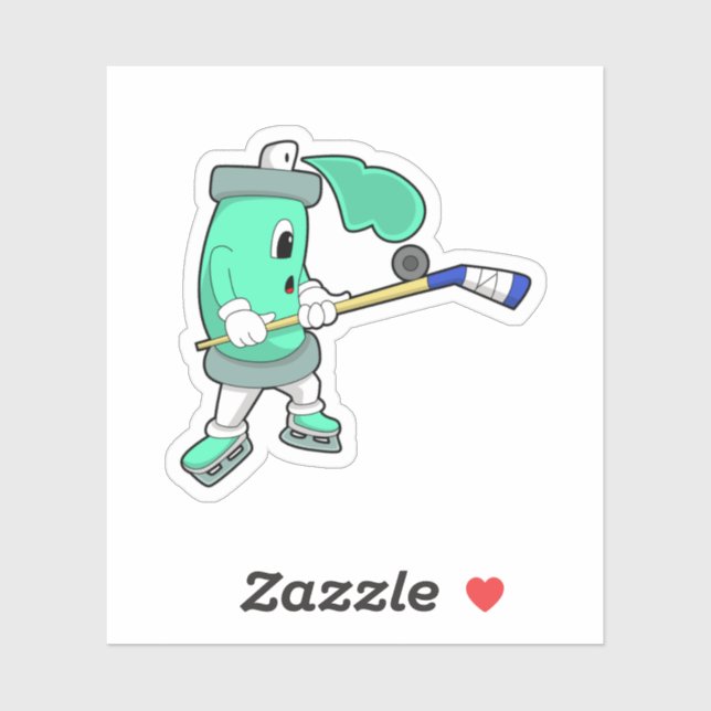 Ice spray at Ice hockey with Ice hockey stick Sticker (Sheet)