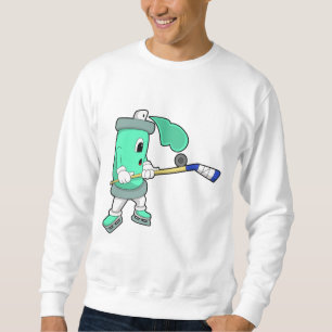 Ice spray at Ice hockey with Ice hockey stick Sweatshirt