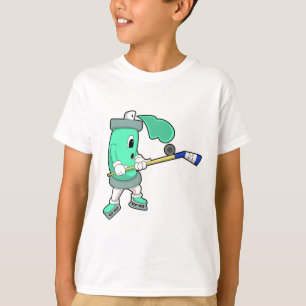 Ice spray at Ice hockey with Ice hockey stick T-Shirt