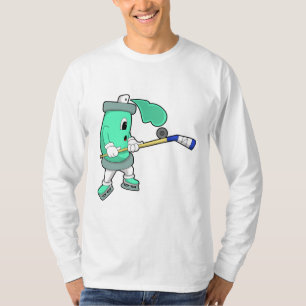 Ice spray at Ice hockey with Ice hockey stick T-Shirt