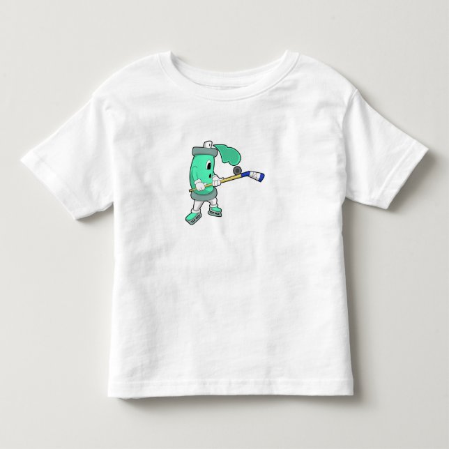 Ice spray at Ice hockey with Ice hockey stick Toddler T-shirt (Front)