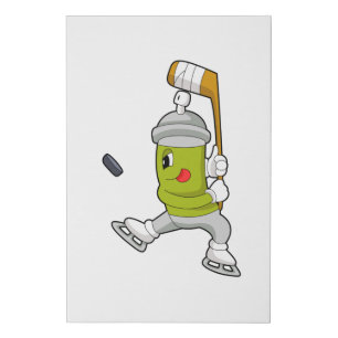 Ice spray Ice hockey Ice hockey stick Faux Canvas Print