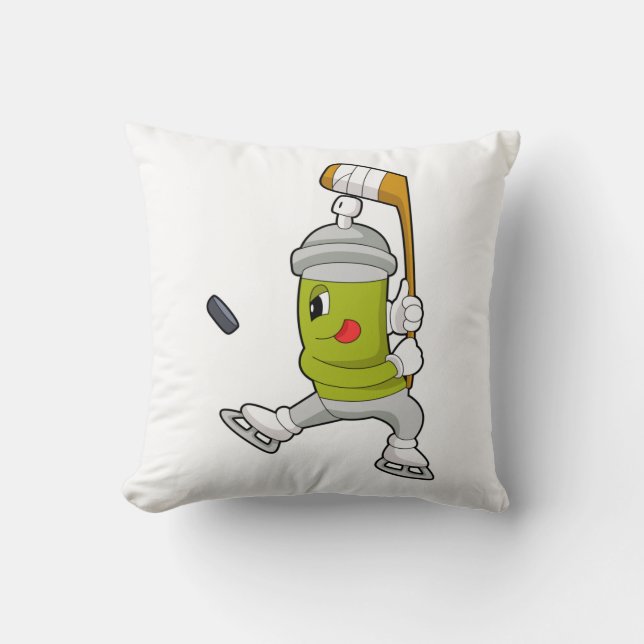 Ice spray Ice hockey Ice hockey stick Throw Pillow (Front)