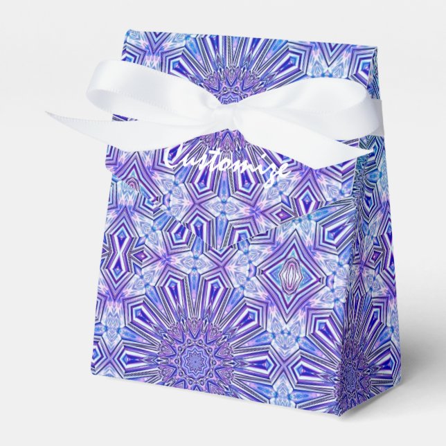 Ice Star Kaleidoscope Pattern Tent Favor Box (Front Side)