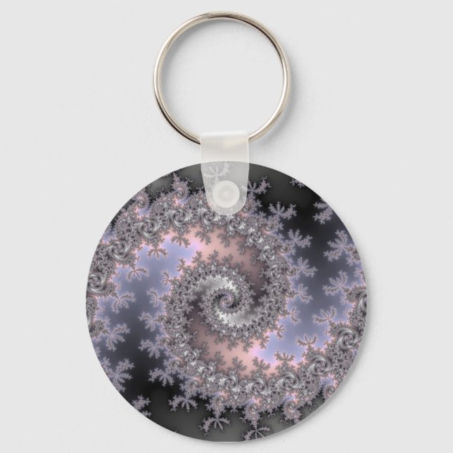 Ice Swirl - Fractal Keychain (Front)