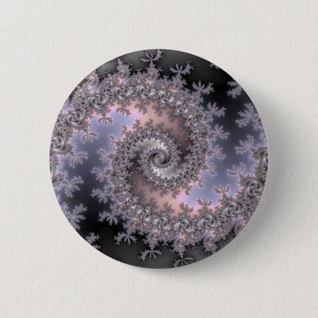 Ice Swirl - Fractal Pinback Button (Front)