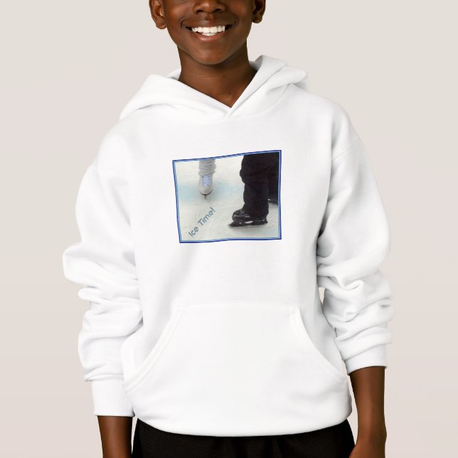 'Ice Time' Kid's Hoodie Sweatshirt (Front)