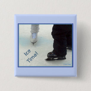 'Ice Time!' Square Pin