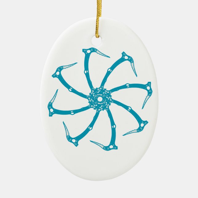 Ice Tool Spindle Ceramic Ornament (Front)