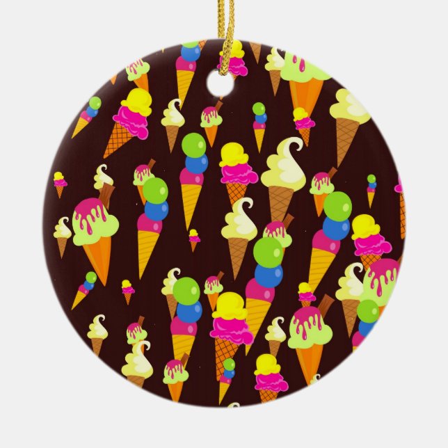 Ice Wallpaper Ceramic Ornament (Front)