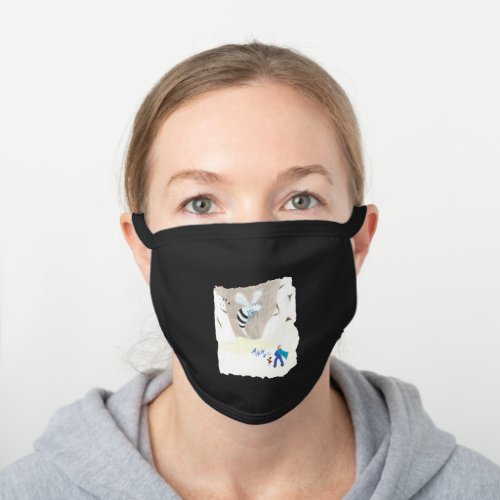 Ice Wasp Mountain Black Cotton Face Mask