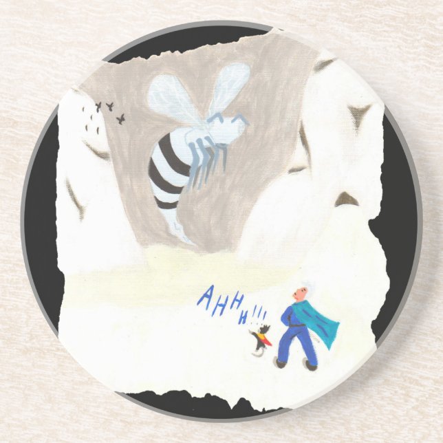 Ice Wasp Mountain Drink Coaster (Front)