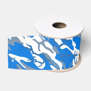 Ice Water Blue Camo Grosgrain Ribbon