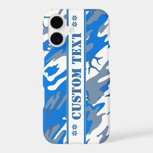 Ice Water Blue Camo w/ Custom Text iPhone 17 Case