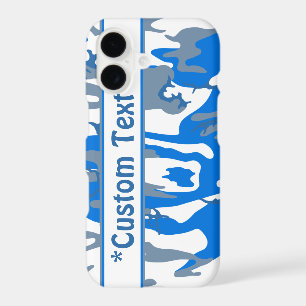 Ice Water Blue Camo w/ Custom Text iPhone 17 Case
