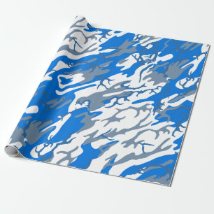 Ice Water Blue Camo Wrapping Paper