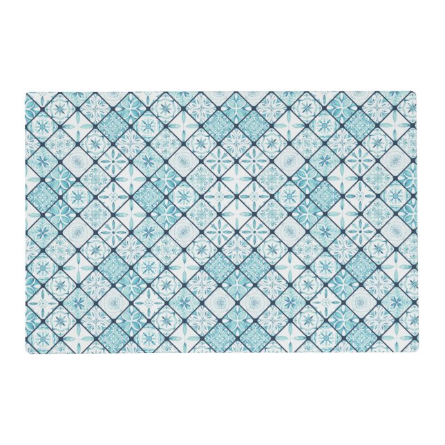 Ice water Colour Ethnic pattern Placemat (Front)