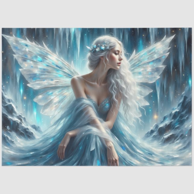 Ice wing Enchantress Winter Fairy Decoupage Paper (Front)