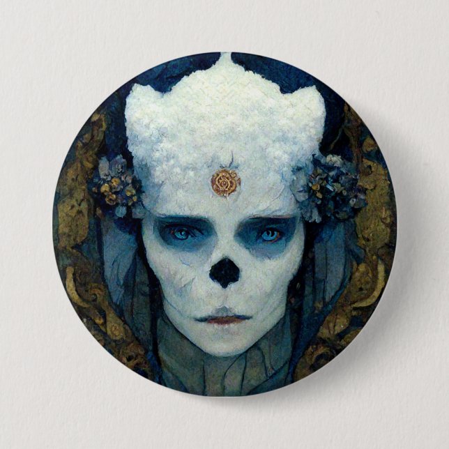 Ice Witch Fantasy Sci-Fi Art Button (Front)