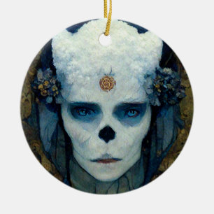 Ice Witch Fantasy Sci-Fi Art Ceramic Ornament