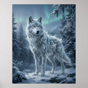 Ice Wolf Frozen Boreal Wilds Poster