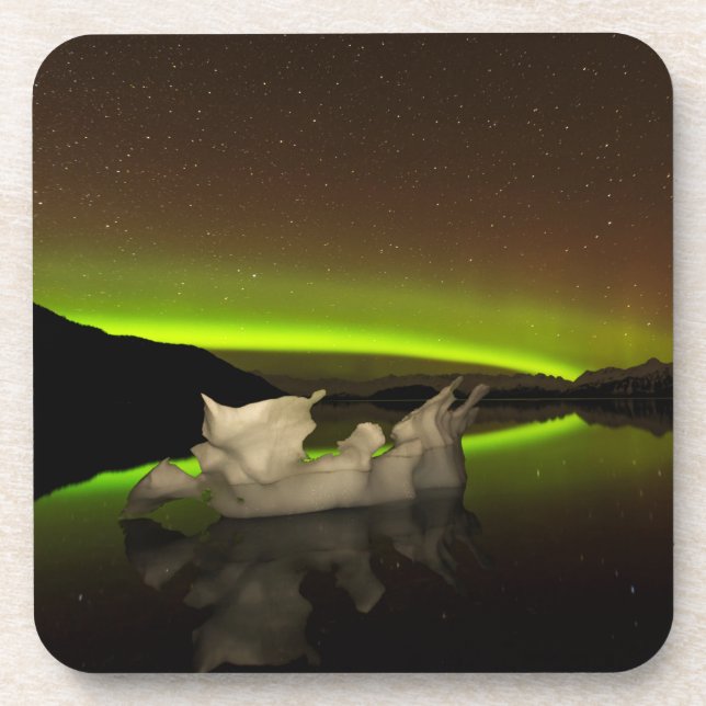 Iceberg Aurora Beverage Coaster (Front)