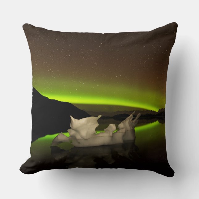 Iceberg Aurora Throw Pillow (Front)