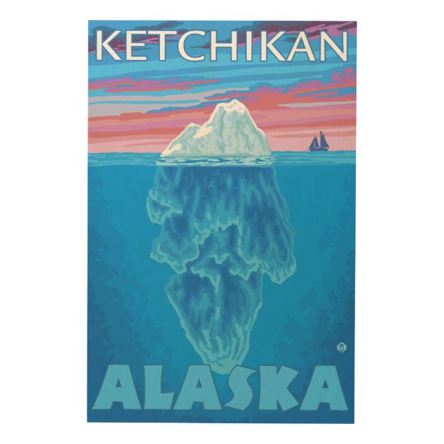 Iceberg Cross-Section - Ketchikan, Alaska Wood Wall Art (Front)