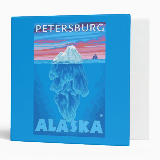 Iceberg Cross-Section - Petersburg, Alaska 3 Ring Binder (Front/Inside)