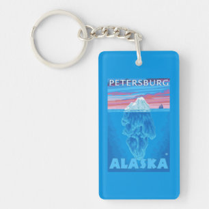 Iceberg Cross-Section - Petersburg, Alaska Keychain